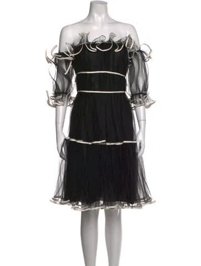 Pre-owned Naeem Khan Silk Mini Dress W/ Tags In Black