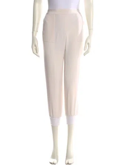 Pre-owned Naeem Khan Silk Skinny Leg Pants In Neutral
