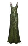 Naeem Khan Stretch-sequin Gown In Multi