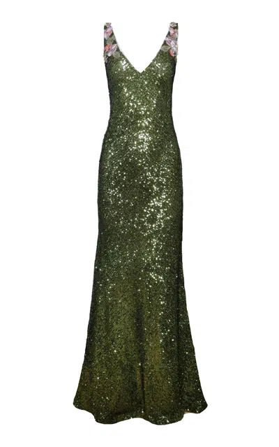 Naeem Khan Stretch-sequin Gown In Multi