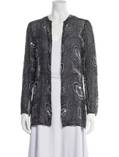 Pre-owned Naeem Khan Tweed Pattern Evening Jacket In Multi