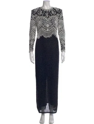 Pre-owned Naeem Khan Vintage Long Dress In Black