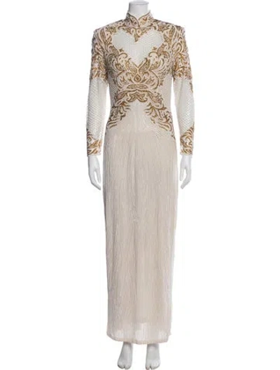 Pre-owned Naeem Khan Vintage Long Dress In Neutral