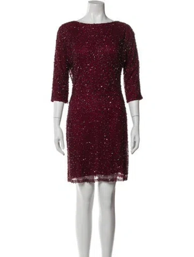 Pre-owned Naeem Khan Vintage Mini Dress In Burgundy