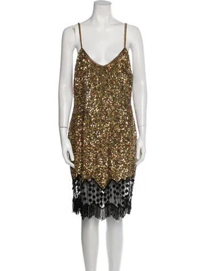Pre-owned Naeem Khan Vintage Mini Dress In Multi