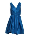Naeem Khan Woman Midi Dress Blue Size 8 Silk In Blue