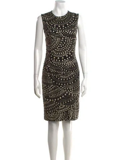 Pre-owned Naeem Khan Wool Knee-length Dress In Black