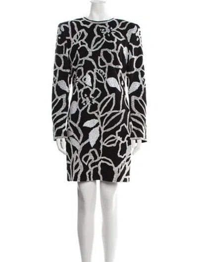 Pre-owned Naeem Khan Wool Mini Dress In Black