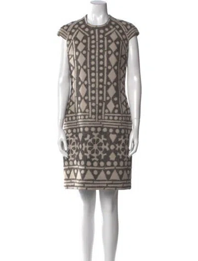 Pre-owned Naeem Khan Wool Mini Dress In Neutral