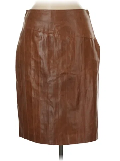 Pre-owned Naf Naf Faux Leather Skirt In Brown