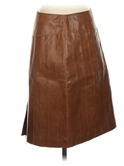 Pre-owned Naf Naf Faux Leather Skirt In Brown