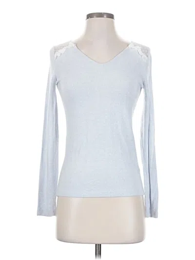 Pre-owned Naf Naf Long Sleeve Top Silver Sweetheart Neckline Tops
