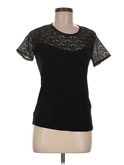 Pre-owned Naf Naf Short Sleeve Top Black Sweetheart Neckline Tops