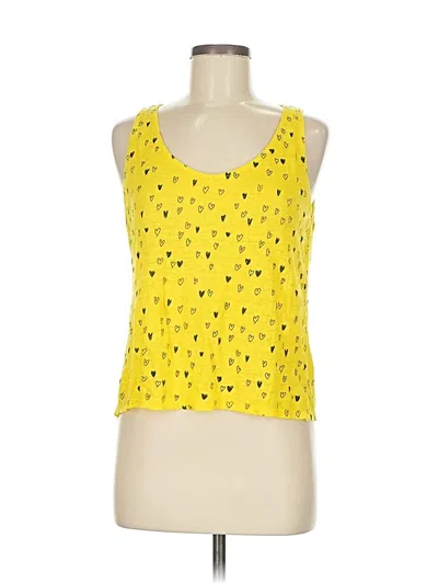 Pre-owned Naf Naf Tank Top Yellow Halter Neckline Tops