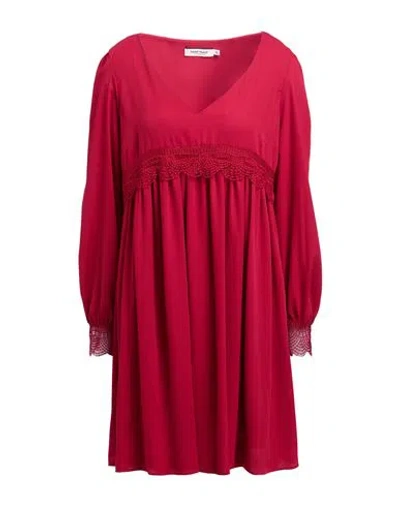 Naf Naf Woman Mini Dress Burgundy Size 6 Polyester In Red