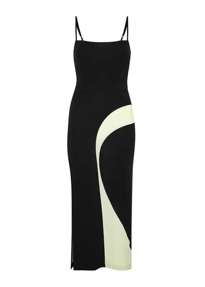 Nafsika Skourti Black Swirl-print Midi Dress