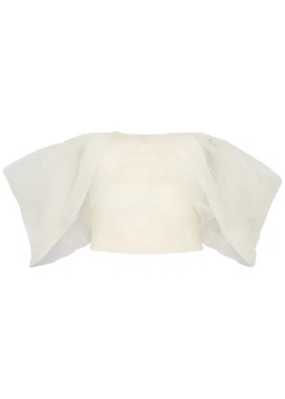 Nafsika Skourti Renaissance Organza Top In Cream