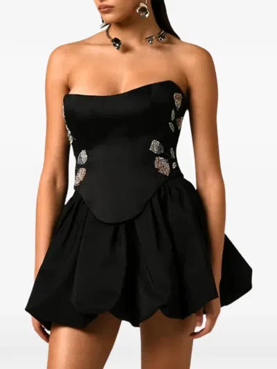 Nafsika Skourti Selma Crystal-embellished Corset In Black