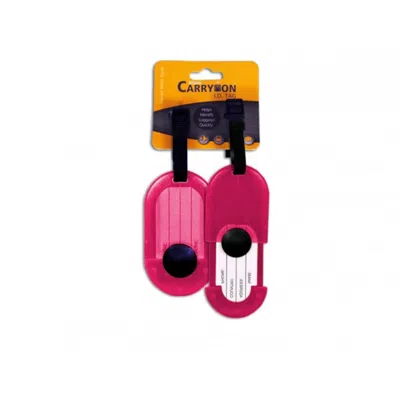 Naftali Inc Naftali Tlc340hp Water Resistant Ps Luggage Tags Hot Pink - 2 Pack In Multi