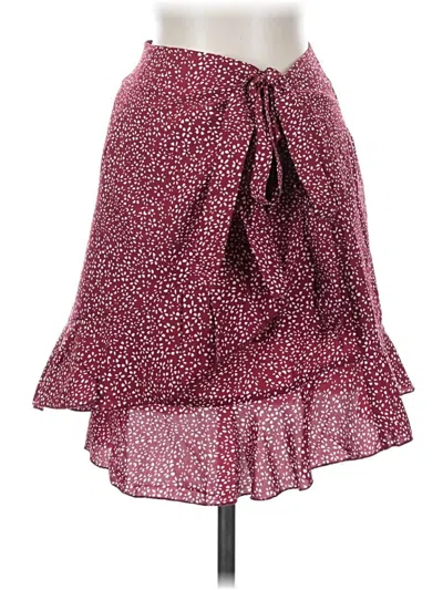 Pre-owned Naggoo Casual Skirt In Burgundy