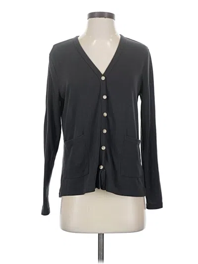 Pre-owned Naggoo Long Sleeve Top Gray Plunge Neckline Tops