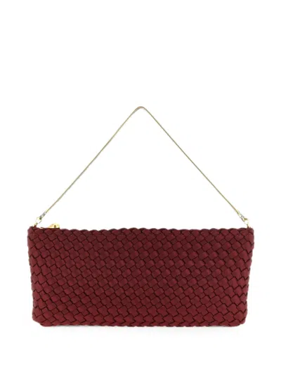 Naghedi Gala Hand-woven Clutch Bags In Burgundy