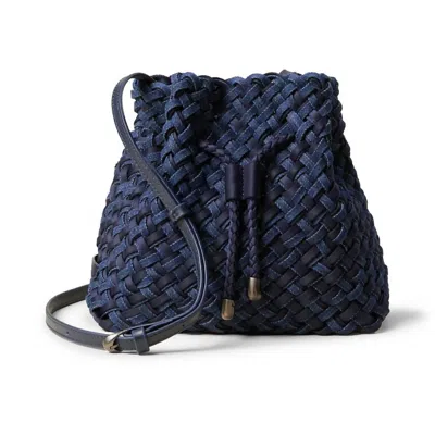 Naghedi Gramercy Medium Bucket Double Weave Bag In Indigo In Multi