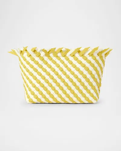 Naghedi Havana Fringe Woven Clutch Bag In Soleil