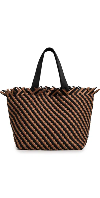 Naghedi Havana Striped Medium Tote Algarve
