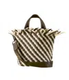 Naghedi Havana Striped Tote Bag - Small In Taupe/cream In Multi