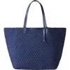 Naghedi Jet Setter Large Woven Tote In Ink Blue