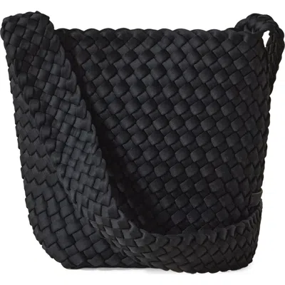 Naghedi Laguna Woven Crossbody Bag In Onyx