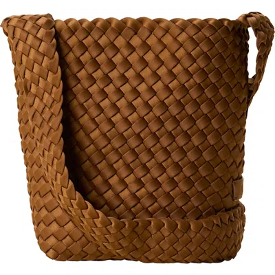 Naghedi Laguna Woven Crossbody Bag In Teak