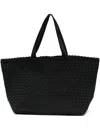 Naghedi Large Como Woven Black Tote Bag In Black