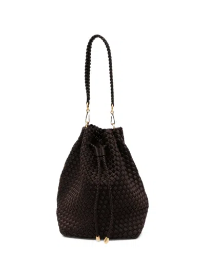 Naghedi Large Mercer Woven Bucket Bag In Brown