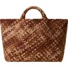 Naghedi Large St. Barths Watercolor Tote In Brown