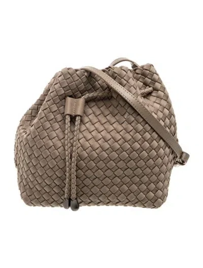 Pre-owned Naghedi Leather Bucket Bag In Gray