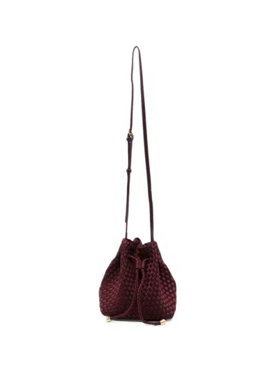 Naghedi Medium Gramercy Woven Bucket Bag In 红色