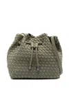 Naghedi Medium Gramercy Woven Bucket Bag In Green