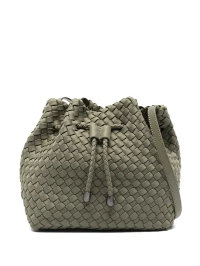 Naghedi Medium Gramercy Woven Bucket Bag In Green