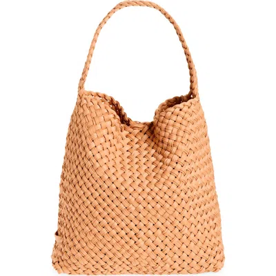 Naghedi Medium Nomad Double Weave Hobo Bag In Orange