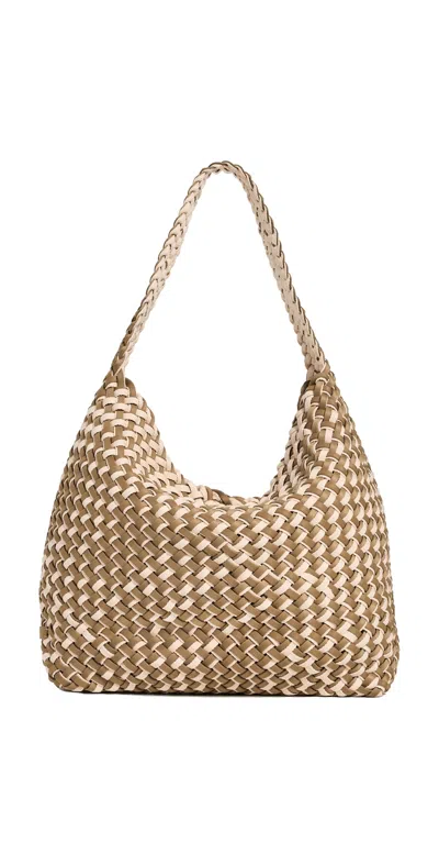Naghedi Nomad Double Weave Medium Hobo Bag Oletta In Brown