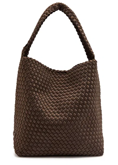 Naghedi Nomad Hobo Medium Woven Shoulder Bag In Brown
