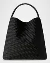 Naghedi Nomad Large Woven Hobo Bag In Onyx