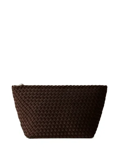 Naghedi Portofino Large Cosmetic Clutch Bag In Brown