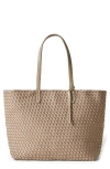 Naghedi Havana Woven Faux Leather Tote In Cashmere