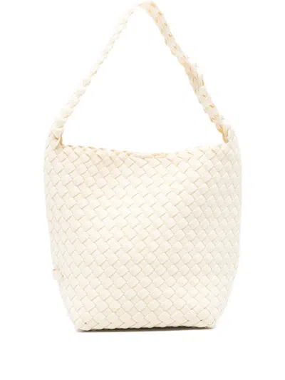 Naghedi Small Nomad Hobo Woven Tote Bag In White