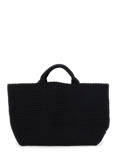 Naghedi St Barths Large' Black Handbag With Woven Design