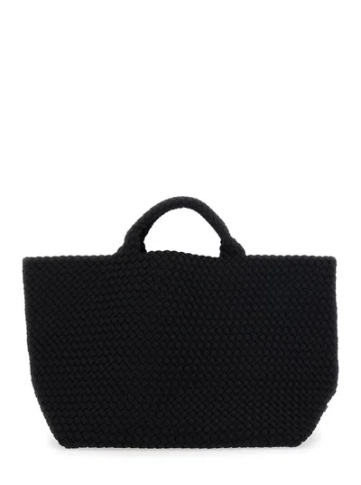 Naghedi 'st Barths Large' Black Handbag With Woven Design In Fabric Woman