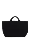 Naghedi St Barths Large' Black Handbag With Woven Design